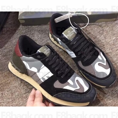 Valentino Camouflage Rockrunner Sneakers For Woman/Men 01