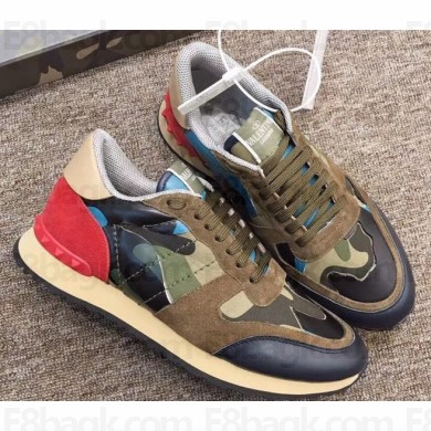 Valentino Camouflage Rockrunner Sneakers For Woman/Men 11