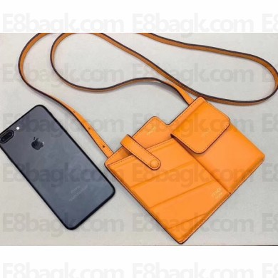 Fendi Two-Pocket Leather Messenger Mini Bag Orange 2019
