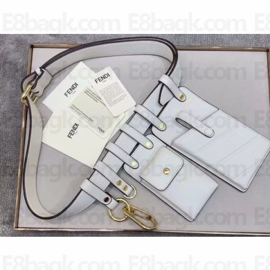 Fendi Multi-accessory Leather Belt Bag White 2019