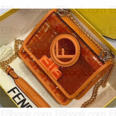 Fendi All-Over FF Logo Mini Kan I Bag in PU Orange 2019