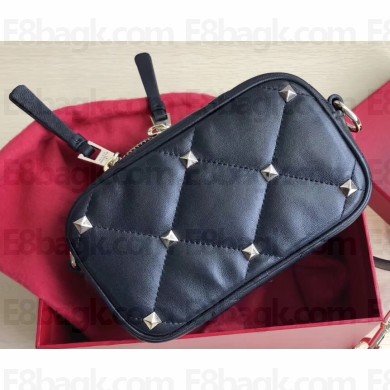 Valentino Small Boomstud Crossbody Camera Case Bag 0103 Black 2019