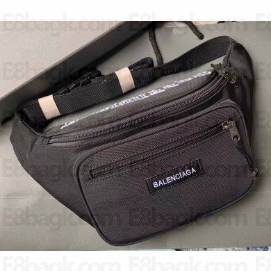 Balenciaga Embroidered Logo Explorer Belt Pack Bag Black