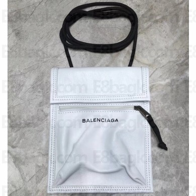 Balenciaga Explorer Pouch Strap Small Crossbody Phone Bag Leather White
