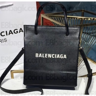 Balenciaga Grained Calfskin Shopping Tote XXS Bag Black
