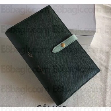 Celine Bicolour Large Strap Multifunction Wallet Dark Green/Pale Green