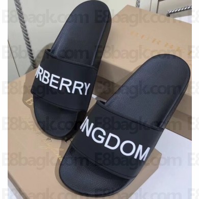 Burberry Kingdom Motif Slides Black 2019