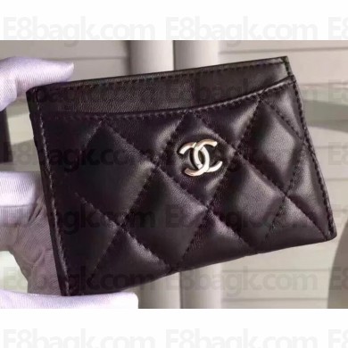 Chanel Lambskin Classic Card Holder A31510 Black