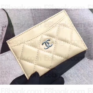 Chanel Lambskin Classic Card Holder A31510 Beige
