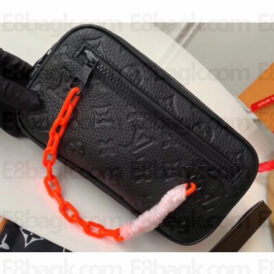 Louis Vuitton Taurillon Monogram Pochette Volga Pouch Bag M53550 Black 2019