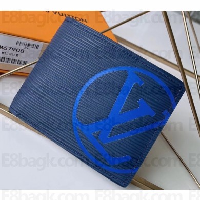 Louis Vuitton Epi Leather Bright-colored LV Multiple Wallet M67908 Navy Blue 2019