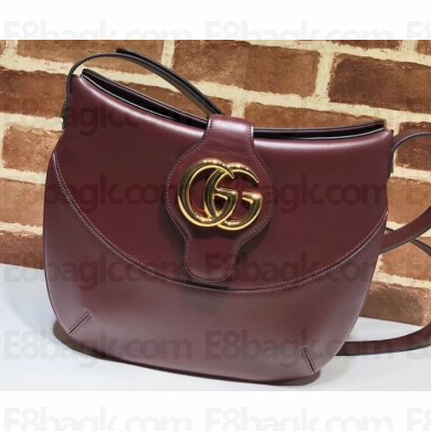 Gucci Double G Arli Medium Shoulder Bag 568857 Burgundy 2019