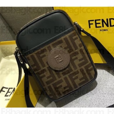 Fendi Fabric FF Motif Small Messenger Cross-body Bag Brown 2019