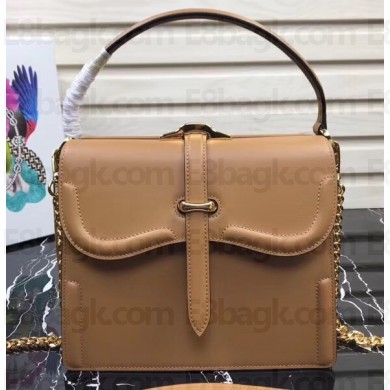 Prada Belle Leather Shoulder Tote Bag 1BN004 Cognac 2019