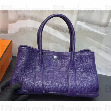 Hermes Leather Mini Garden Party Bag Purple