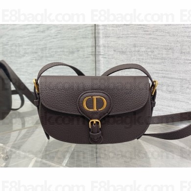 Dior Bobby East-West Bag in chocolate Grained Calfskin 2024