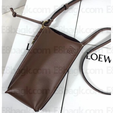 Loewe Gate Pocket Small Shoulder Pouch Bag With Adjustable Strap Brown