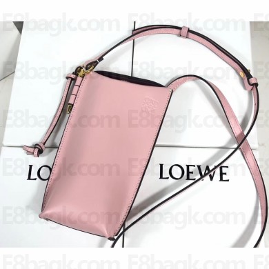 Loewe Gate Pocket Small Shoulder Pouch Bag With Adjustable Strap Pink