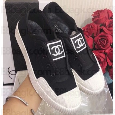 Chanel Vintage CC Logo Sneakers Black 2019