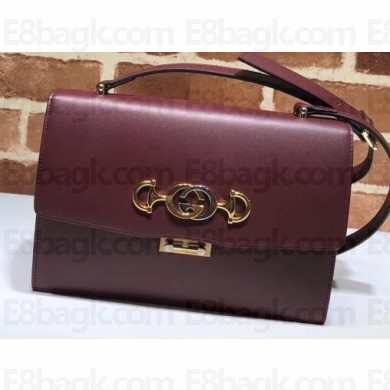 Gucci Zumi Smooth Leather Small Shoulder Bag 576338 Burgundy 2019