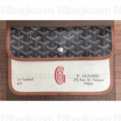 Goyard Goyardine Canvas Le Foulard Pouch Clutch Bag Black