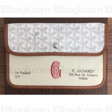 Goyard Goyardine Canvas Le Foulard Pouch Clutch Bag White
