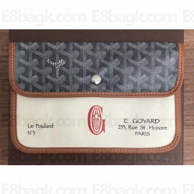 Goyard Goyardine Canvas Le Foulard Pouch Clutch Bag Gray