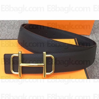 Hermes Width 3.8cm Reversible Leather Strap Belt with Royal Buckle Coffee 2019