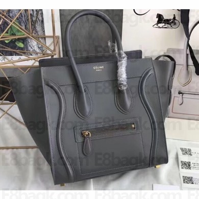 Celine Micro Luggage Bag in Original Smooth Calfskin Gray