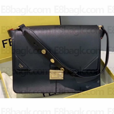 Fendi Leather Kan U Large Bag Black 2019