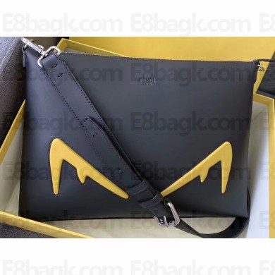 Fendi Bag Bugs Slim Messenger Bag Black/Yellow Diabolic Eyes 2019