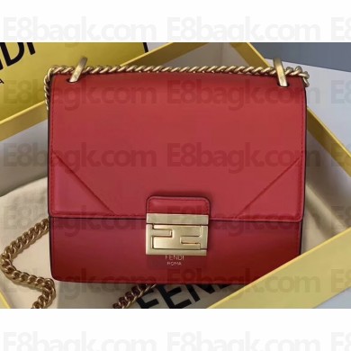 Fendi Leather Kan U Mini Bag Red 2019