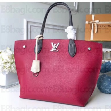 Louis Vuitton Soft Calfskin Lockme Go Tote Bag M52409 Lie de Vin 2019