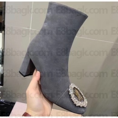 Louis Vuitton Heel 6cm Madeleine Ankle Boots Suede Gray 2019