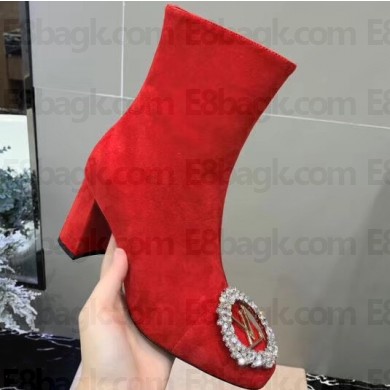 Louis Vuitton Heel 6cm Madeleine Ankle Boots Suede Red 2019