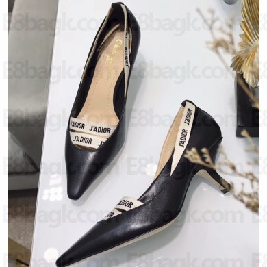Dior Heel 6.5cm J'Adior and Double Ribbon Pumps Leather Black 2019