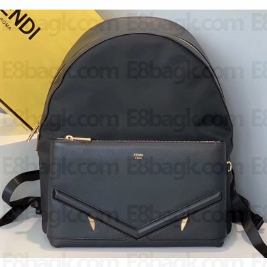 Fendi Bag Bugs Large Backpack Bag Black with Front Pocket 2019