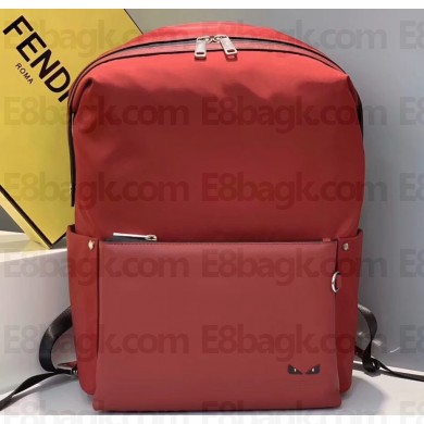 Fendi Bag Bugs Nylon and Leather Backpack Bag Red 2019