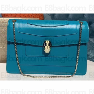 Bvlgari Serpenti Forever 27cm Shoulder Bag Turquoise 2019