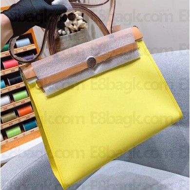 Hermes Herbag Zip 31 Bag in Original Quality Khaki/Yellow