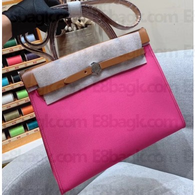 Hermes Herbag Zip 31 Bag in Original Quality Brown/Fuchsia