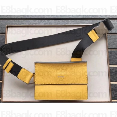 Fendi Roma Leather Messenger Bag Yellow 2019