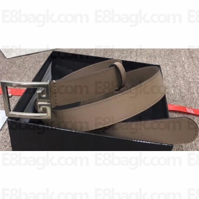 Givenchy Width 3cm Leather Belt Nude with Double G Buckle