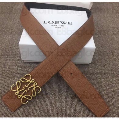 Loewe Width 3.8cm Leather Belt Khaki With Anagram Buckle