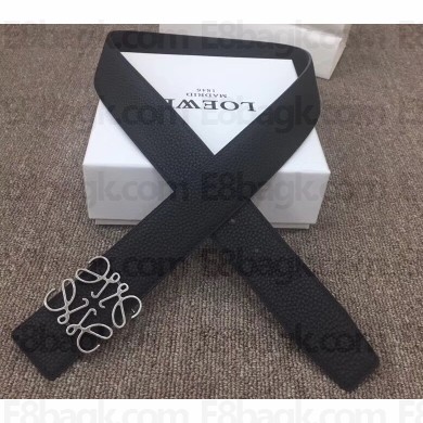 Loewe Width 3.8cm Leather Belt Black With Anagram Buckle