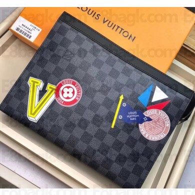 Louis Vuitton Pochette Voyage MM Bag Damier Graphite Canvas League N64442