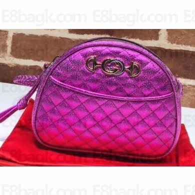 Gucci Laminated Leather Mini Shoulder Bag 534951 Purple 2019