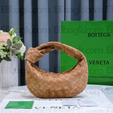 Bottega Veneta suede leather mini jodie top handle bag apricot 2023