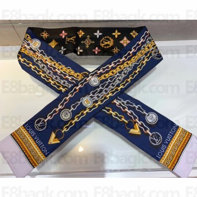 Louis Vuitton Vendome Bandeau Scarf 8x120cm M73868 Navy 2019