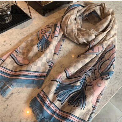 Louis Vuitton Damier Azur Straps Stole Scarf M73376 190x100cm 2019
